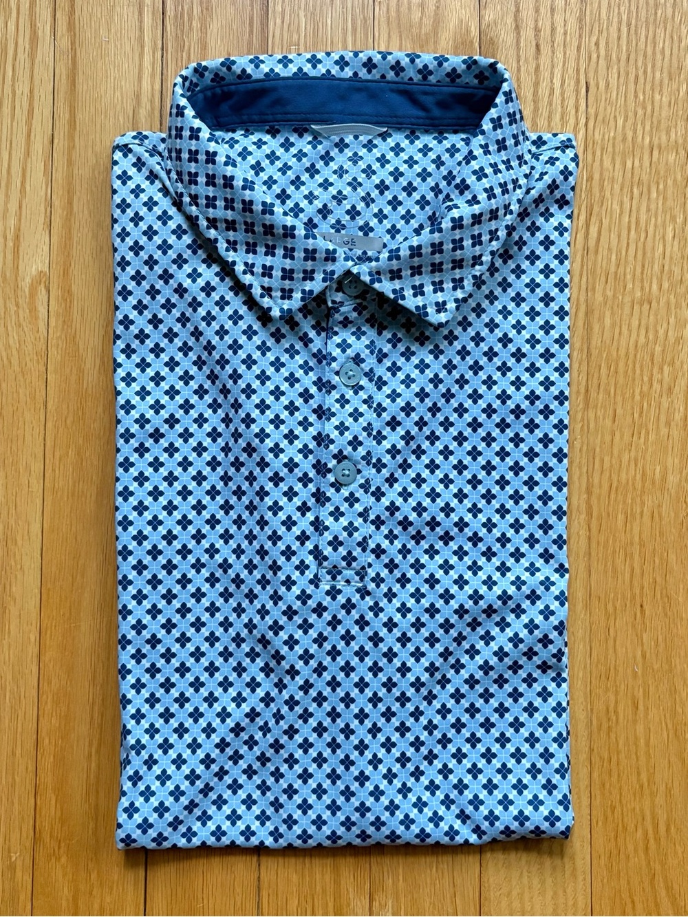 Swannies Mens Short Sleeve Tanner Polo Shirt Large Blue White Unique Design